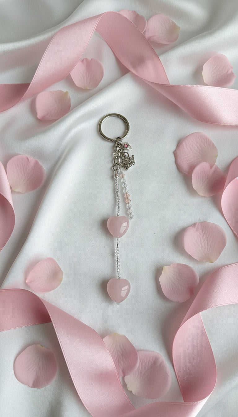 Princess Rose Heart Keychain