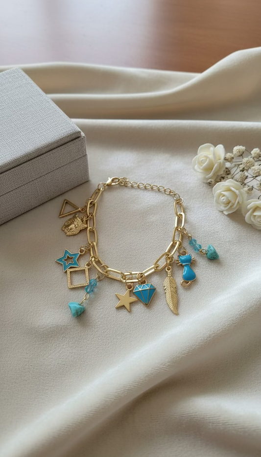 Blue Majesty Charm Bracelet