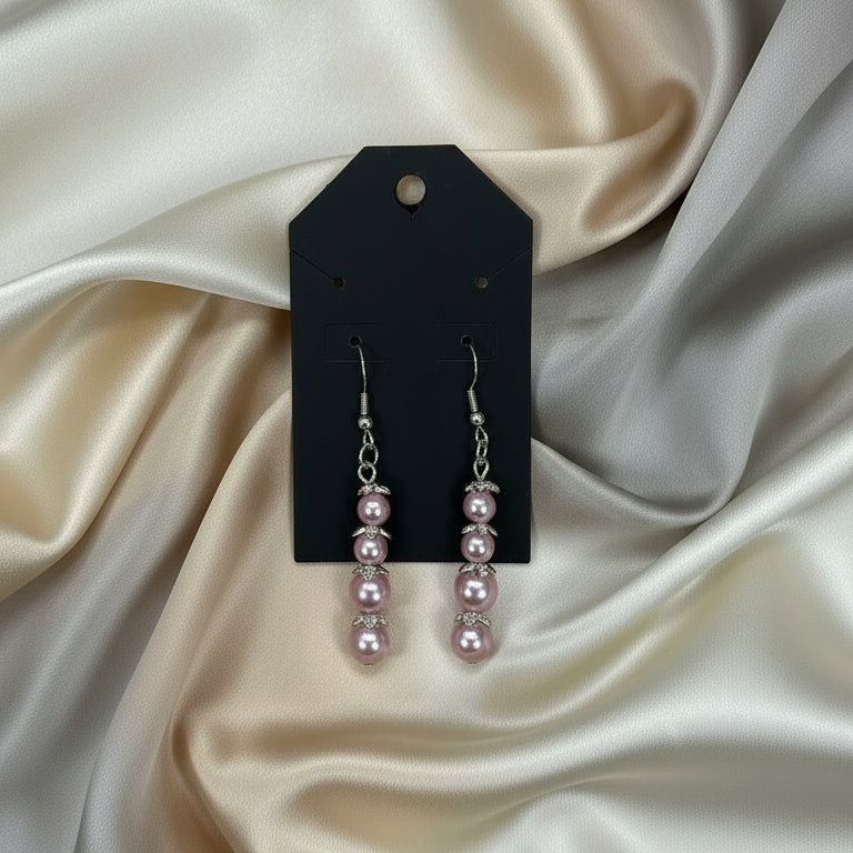Silver Plum Drop Earrings